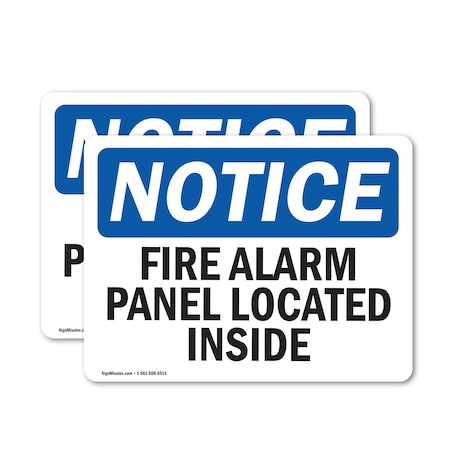 Signmission Fire Alarm Panel Located Inside, 5 in W x Rectangle, Vinyl Decal OS-2PACK-NS-D-35-L-12533